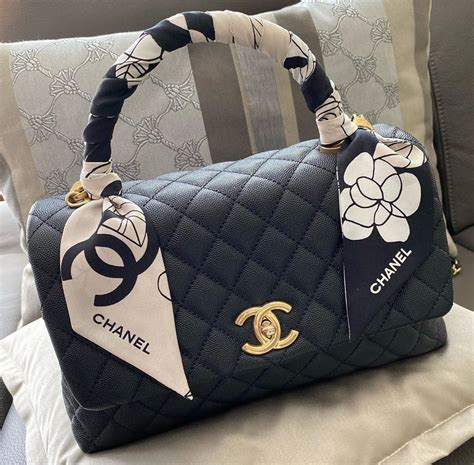 chanel handle bag black|chanel small bag with handle.